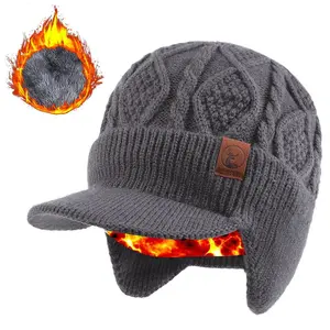 Fleece-Lined Thickened Winter Ear Protection Cold-Proof Warm Knitted Duckbill Hat for Men and Women Cold-Proof Warm Knitted Hat