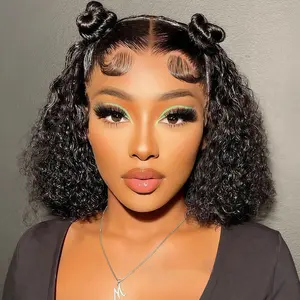 Big Lace Front Wig Human Hair Kinky Curly, Realistic Scalp African American Wigs for Women, Easy to Wear & Style, Fits All Head Shapes