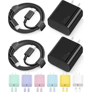 iPhone 17 16 15 Charegr Fast Type C Chargers USB C Charger Block iPhone Air Chargers with 2 Pack 6FT Cable for iPhone 17/17 Plus/17 Pro Max/16/16 Plus/16 Pro Max/15 Pro Max/iPad Pro(Purple)