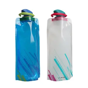 Outdoor Cycling Sports Water Bottle Mountaineering Portable Water Cup PE Plastic Folding Water Bag Gift Promotional Water Storage Bag