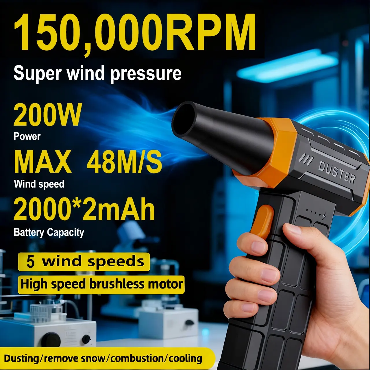 Efficient Air Compressor Dust Blower, High Speed Blower, Portable Fan for Cleaning Tasks, Ideal for Home and Workshop Use