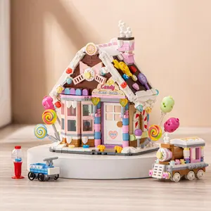 LOZ Lizhi Candy House Children's Building Model Ornament Building Blocks Assembly Toys Puzzle Boys and Girls Birthday Gifts Street View Building Blocks Small Particle Assembly Toys Puzzle Children and Girls Adult Model Ornament 781PCS