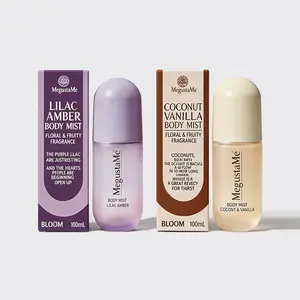 MegustaMe Hair & Body Mist Duo Coconut & Vanilla Lilac Amber 2-in-1 Spray for Hair & Skin 100% Natural Extracts Instant Shine Long-Lasting Fragrance No BuildUp Non-Greasy Travel-Friendly Soothes Scalp Refreshes Between Washes