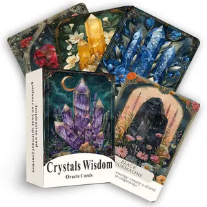 Crystal Wisdom Plant Oracle Cards, Oracle Cards for Beginners, 44 Oracle Card Deck, and Witchcraft Divination Card are Designed to Inspire and Guide (3.42" × 4.72"), Game Cards