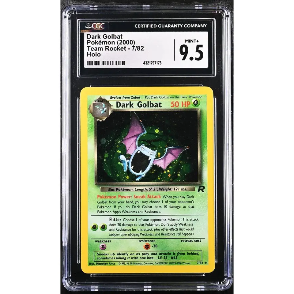 CGC 9.5 MINT+ Dark Golbat #7 Pokemon Team Rocket Unlimited Holo Rare (PSA/BGS)