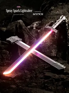 SparkBlade Samurai LED Lightsaber Toy Cyberpunk Katana - 34" Light-Up Propfor Cosplay, Raves & Festivals RGB Lights Durable CollectibleItem US In Stock, Perfect Easter Gift