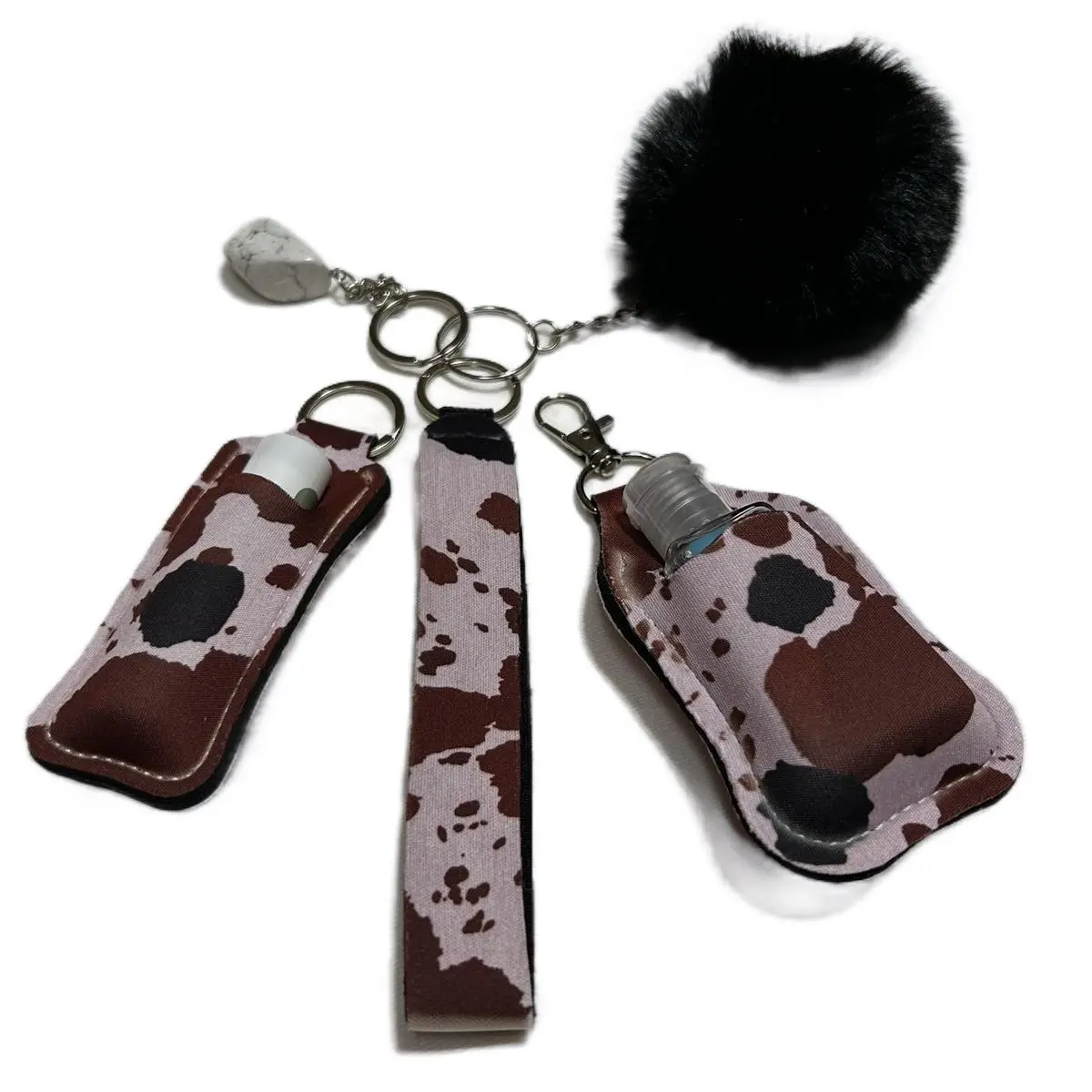 Fashion Keychain Set, Daily Use, Cow print Designs, Convenient, Stylish