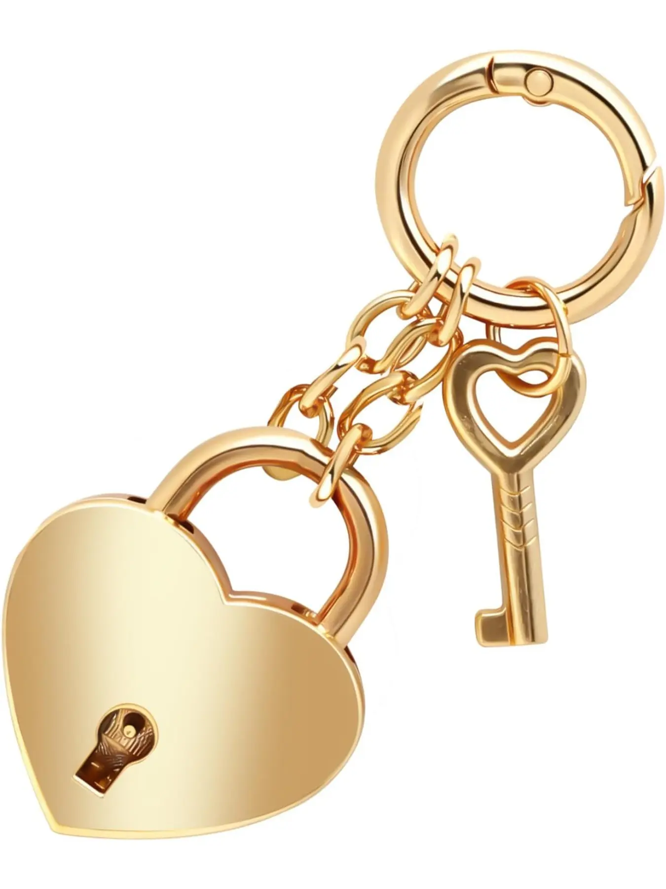 Cute Gold Heart Stylish Keychain for Bags Bag Charm, Personalized Fashion Pendant Accessory for Women, Decor for Backpack Handbag and Purse, Trendy Cute Keychain