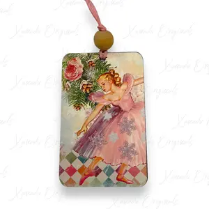 Nutcracker Ballerina Rectangle Christmas  Ornament