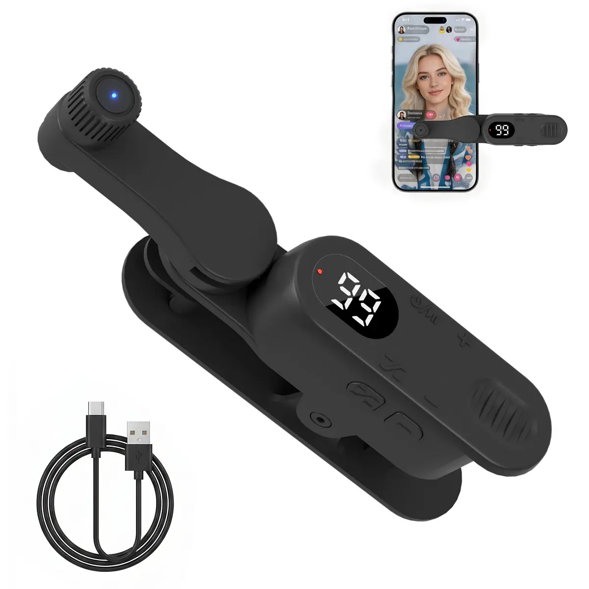 2026 Upgraded Portable Digital Mobile Auto Clicker Device, Adjustable Fast Continuous Screen Tapper Tap Simulator with Type-C Cable for Smartphone, Game Controller, Shopping Tasks, Mobile Phone Accessory, Gamepad, Screen Clicker