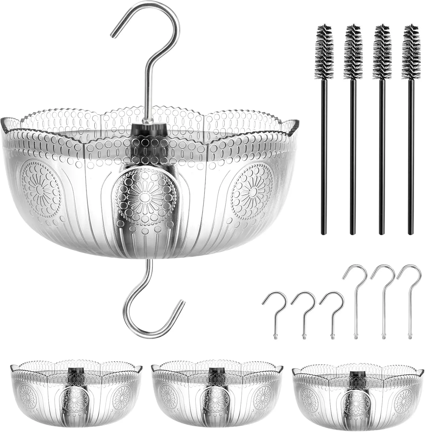 Ant Moat for Hummingbird Feeders, (4 Pack, 6 OZ)  Style Ant Guard Hummingbird Feeder (Clear)