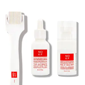 NO KP - 3 Steps Kit with Exfoliating serum, calming serum and dermaroller for Gentle Body Skin with Keratosis Pilaris Repair- Skincare