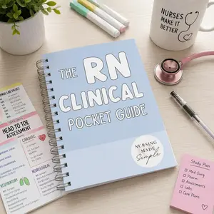 RN Clinical Pocket Guide, Nursing School Clinical Reference Guide with Essential Bedside Notes, Nursing Skills and Quick Study Resource for Students