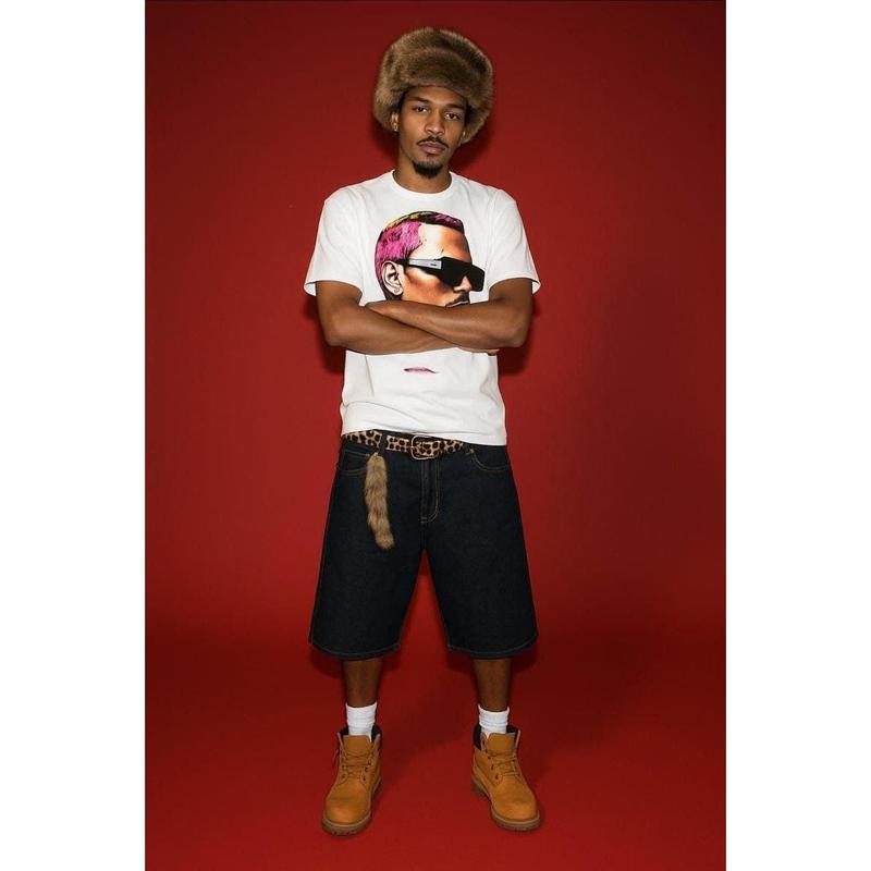 Chris Dyed Hair Streetwear Boxy Tee Shirt, Y2K tshirt, opium shirt, graphic, oversized tees, rap shirts, brown, music, kids, kid, t-shirt