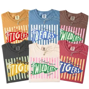 Custom School Mascot Shirt, School Spirit Shirt, Football Season Tee,Preppy Game Day Shirt, Team Pride Tee, Back To School Tee,Stripe Shirt