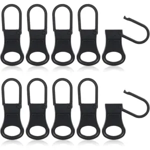 10 count Metal Zipper Pull Replacement, Detachable Replacement Zipper Pull Tab Zippers Repair Kit Zippers Clips for Jackets, Jeans, Backpacks, Boots, Purses, Coat, Pants, Suitcase, Purses, Small Holes