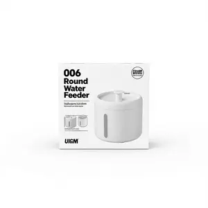 UIGM Round Water Feeder 2000Ml Automatic USB Powered For Cats Dogs Small Animals