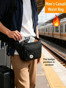 Unisex Large Capacity Waist Bag, Casual Chest Pouch, Fashionable Crossbody Bag, Ideal for Sports, Travel, Fitness, Key Wallet Phone Storage, Versatile Bag, Zipper Belt Bag