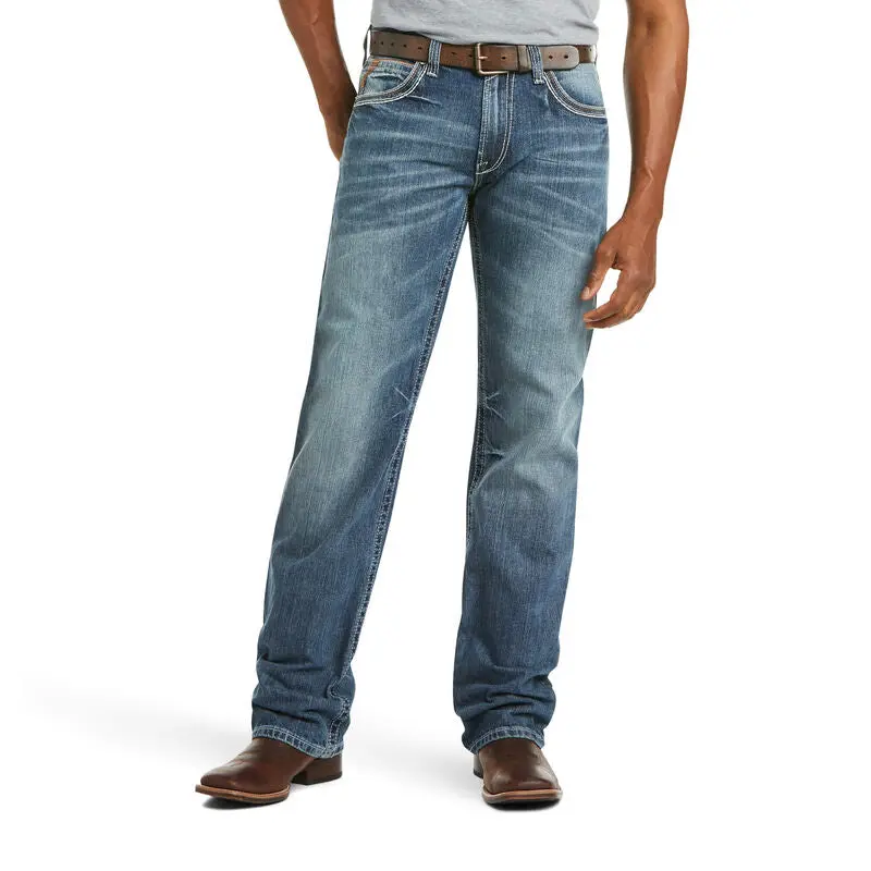 Ariat M4 Low Rise Coltrane Boot Cut Classic Denim Fashion with Pocket and Belt Detail