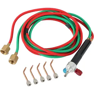 Jewelry Micro Mini Gas Small Torch Welding Soldering Gun Soldering Torches Soldering kit with 5 Weld tips for Oxygen Cylinders, Hoses - Acetylene for Jewelers