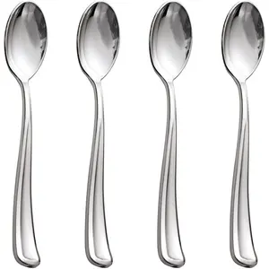 100 Pack  Plastic Spoons Disposable - 6.9 Inch  Spoons Heavy Duty Plastic Spoons, Modern  Disposable Spoons  for Party Wedding  Shower Spring