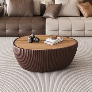 Coffee Color Marble Top goose eggs Shape Leather Coffee modern Sofa Table for Living Room furniture