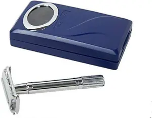 SF120fea-Shaving Factory Double Edge Safety Razor and 5 Feather Platinum Stainless Steel Blades Gift Comfort