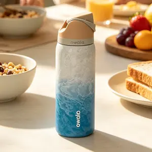 Owala Stainless Steel Portable Leak-Proof Heat-Resistant Plain Vacuum Flask - Large Capacity, Sealed Spout, Handle, Versatile Drinkware for Travelers, Adults, Car Use, Kitchen Drinkware