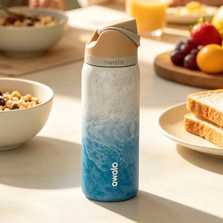 Owala Stainless Steel Portable Leak-Free Heat-Resistant Plain Vacuum Flask - Large Capacity, Sealed Spout, Handle, Versatile Drinkware for Travelers, Car Use, Kitchen, Leak-Free Vacuum Flasks