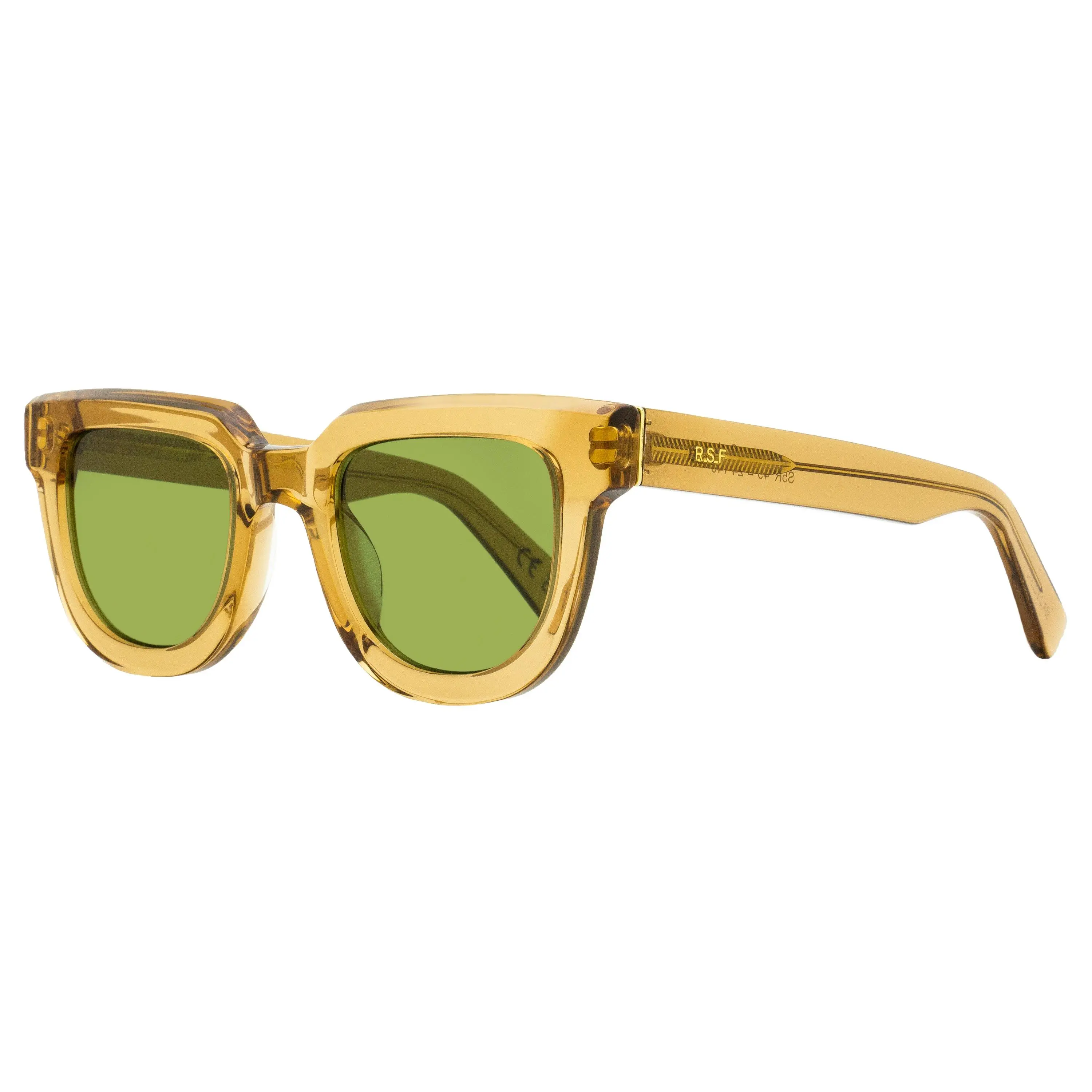 Retrosuperfuture Serio S5R Unisex Rounded Rectangle Handmade Plastic Luxury Sunglasses - Cola, 49mm, Zeiss Lenses, UV Protection, Beveled Edge, RSF Monogram, Bisphenol A (Bpa)