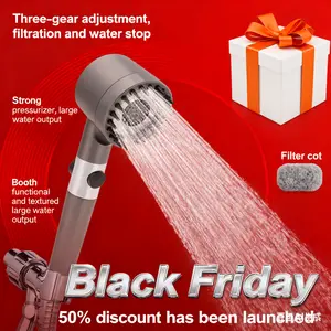 3Mode Shower Head with Filter & StressRelieving Massage Jet
