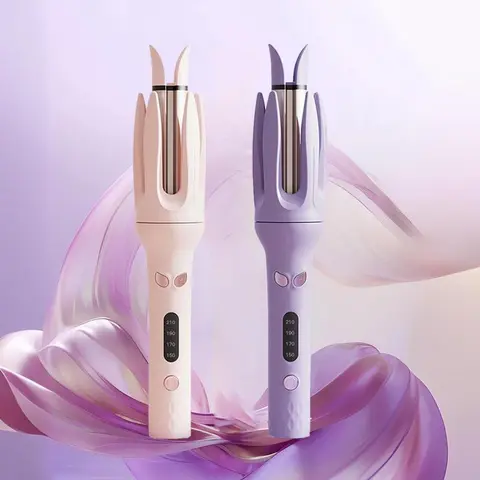 2026 New Automatic Hair Curling Iron - Heated Round Styler, Ionic Ceramic Rollers, Built-In Smart Chip, Automatic Anti-Tangle, Auto Shut-Off, Fast Warm-Up, 4 Heat Levels for Fine-Thick Locks, Frizz-Free Bouncy Curls & Silky Straight Styles for Home Use