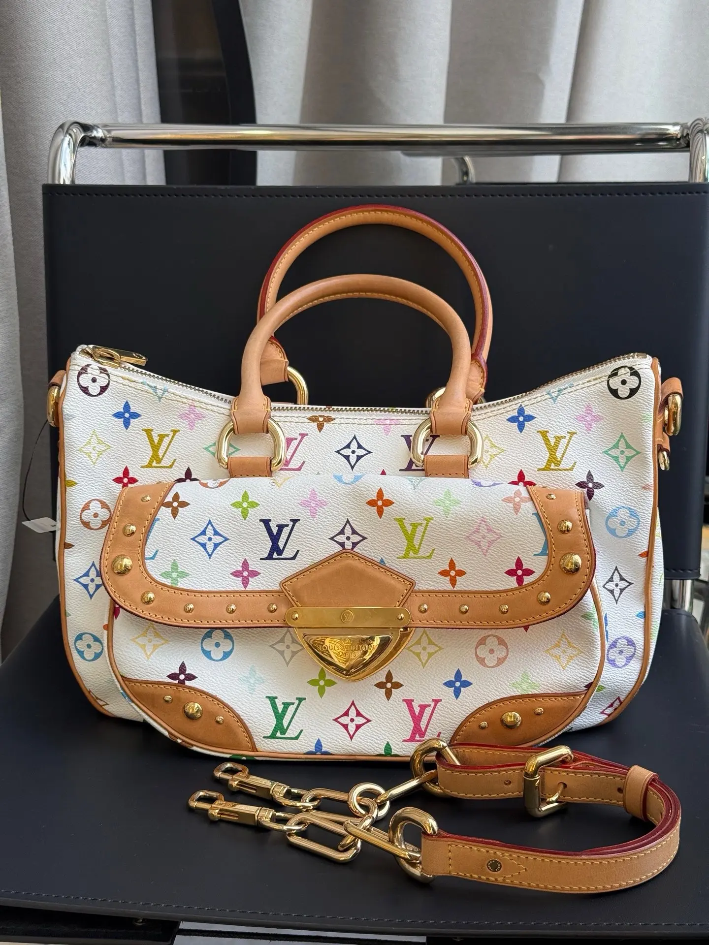 Pre-owned Louis Vuitton x Takashi Murakami Vintage Rita White Monogram Multicolore Handbag【2604341】
