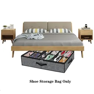 Sturdy Under Bed Shoe Storage Organizer, Set of 1/2, Fit 12 to 24 Pairs, Underbed Shoes Closet Storage Solution with Clear Window, Breathable