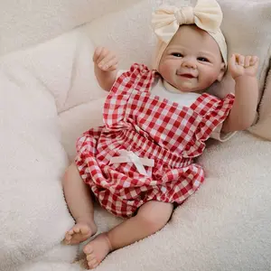 Reborn Baby Dolls 18Inch Realistic Baby Doll Girl with Soft Cloth Body, Real Baby Doll Newborn Lifelike Baby Gift with Accessories for 3+ Years Old Kids