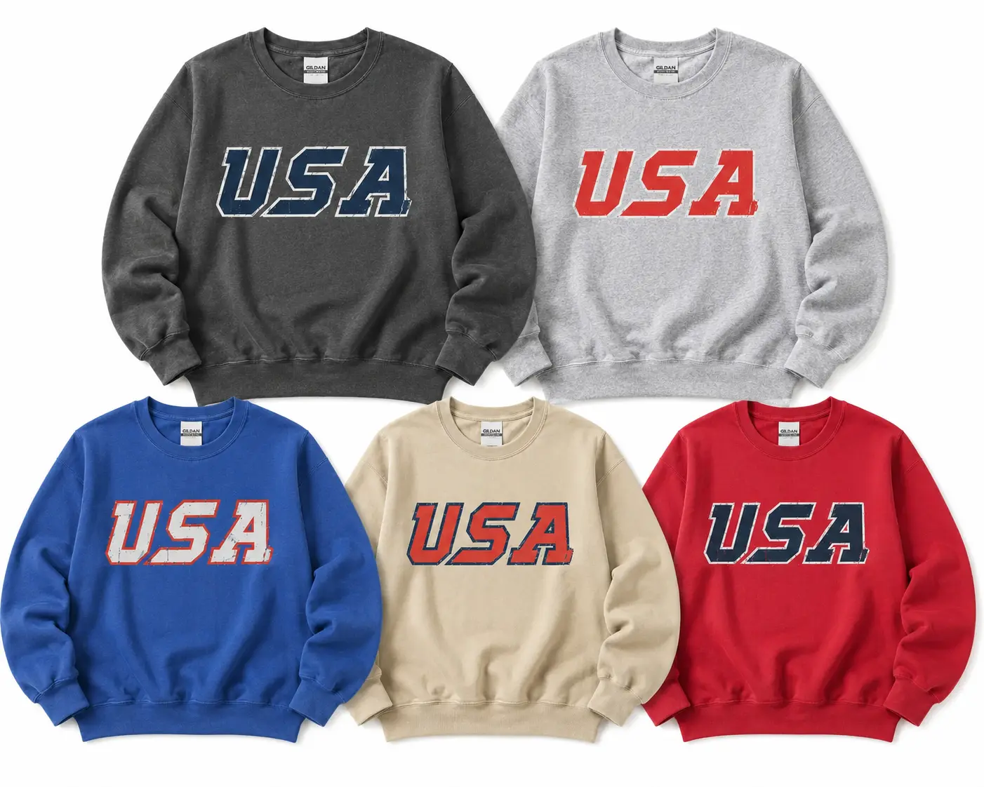 USA Patriotic Sweatshirt, Vintage American Flag Crewneck, 4th of July Shirt, Retro USA Graphic Pullover, Unisex Independence Day Gift, Memorial Day Outfit -DPCLICK