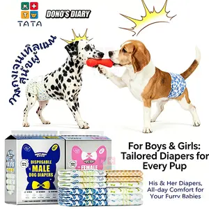 Dono Disposable Pet Diapers, Male & Female Dog Cat Diapers, High Absorbency Leakproof Puppy Training Nappies for Incontinence, Travel & Housebreaking