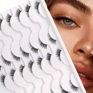 14Pairs Half False Eyelashes Clear Lashes Natural Short Accent Lashes Lightweight Soft Reusable Eye Makeup For Daily Wear&Dating