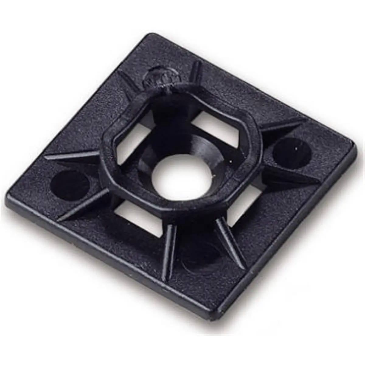 Gardner Bender 45-MBUVB Adhesive Backed Cable Tie Mounting Base with Screw Hole - Black Cord Holder, 5-Pack Value (212 MAIN)