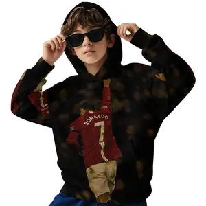 CR7 Graphic Boys' Hip Hop Hoodie | Machine Washable Hooded Pullover for Teens, Urban Streetwear for Outdoor Activities & Casual Attire, Durable Print B0929-103