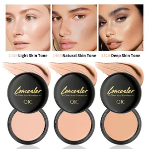 QIC Concealer Covers Tattoos, Spots, Acne Marks, Dark Circles, Invisible Pores, Three-Color Concealer Palette
