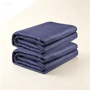 Heavy Duty Quilted Pads 80"x72" Pack of 2, Moving Blankets for Furniture Protection, Padded Shipping Blankets for Moving, Reusable Packing Blankets Mover Blue