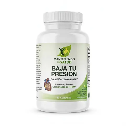 Manteniendo Tu Salud Baja Tu Presión, Hawthorn Extract, Garlic Bulb Powder, 90 Capsules Herbal Dietary Supplement