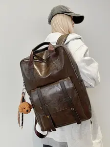 High-Value Dual-Purpose Backpack Soft Leather Original Unisex Design Laptop Travel Bag Trendy College Student Bookbag