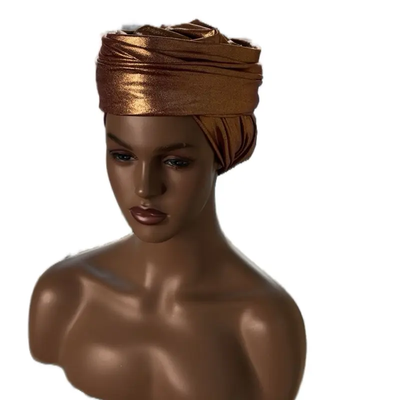 Women's Metallic Northern Wrap Head Scarf Turban, Stylish Fashion Accessory for Daily Wear, Head Scarf Turbans