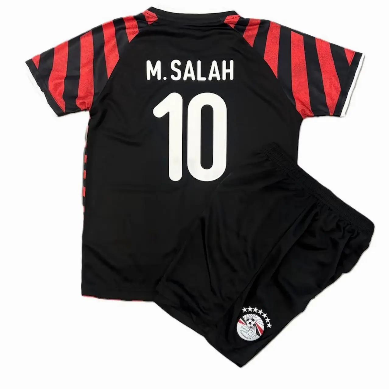 Black Soccer Legend Inspired Kids Jersey Set, Football Style Youth Uniform, Breathable Sports Outfit for Boys & Girls O64