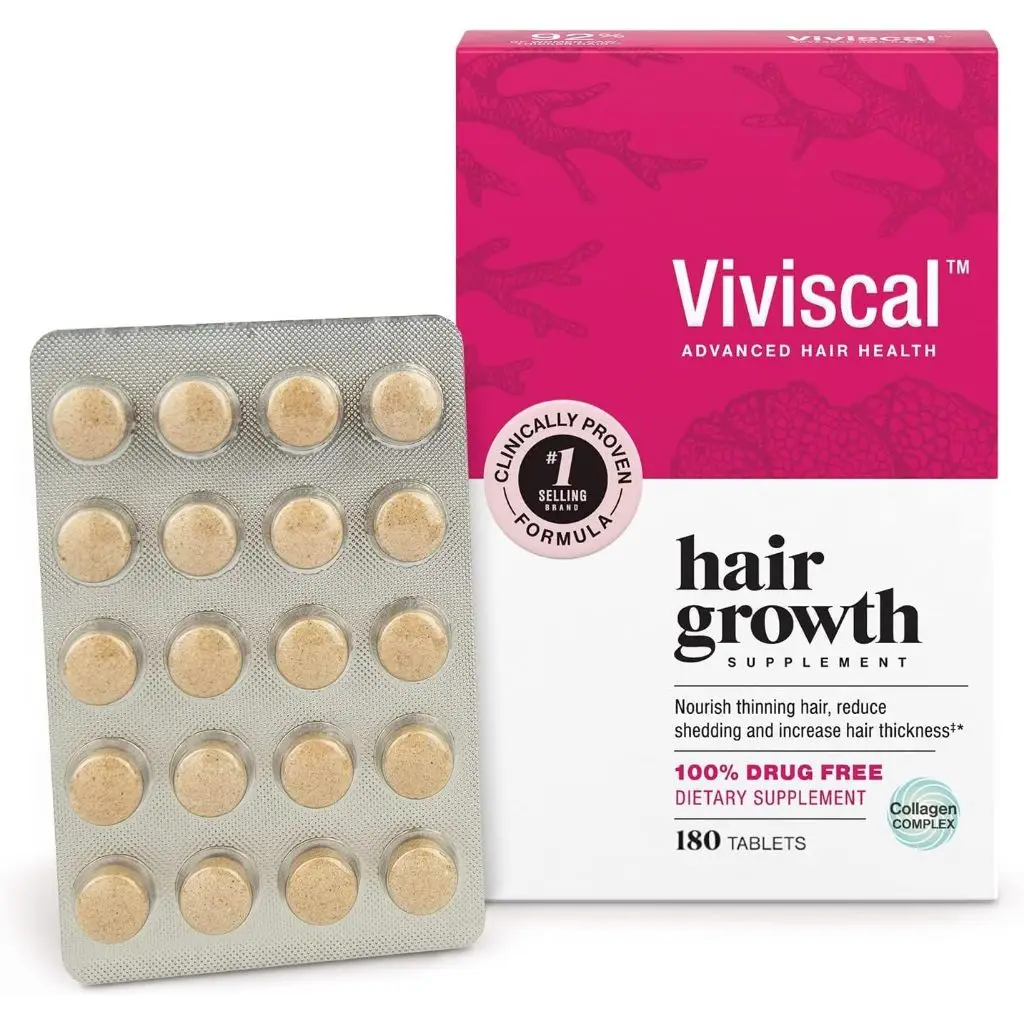 Viviscal Hair Growth Supplements for Women, Results of Thicker, Fuller Hair 180 Tablets