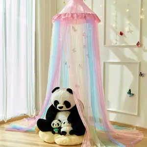 Twin Size Breathable Canopy Bed Curtain Princess Play Tent for Girls Bedroom Decoration Reading Nook