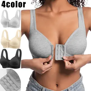 J*2/3/4PCS/ EssElegance Adjustable Front Closure Push-Up Bra Wire-Free Cross-Back, Seamless & Side Support for Daily Wear, Spring-Summer ComfoMrt Breathable Everyday Breathable Everyday Womenswear Bridal Rider Basic Minimalist ModestSkip intense workouts