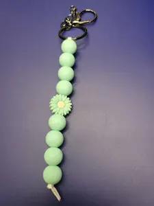 Mint Green Flower Keychain